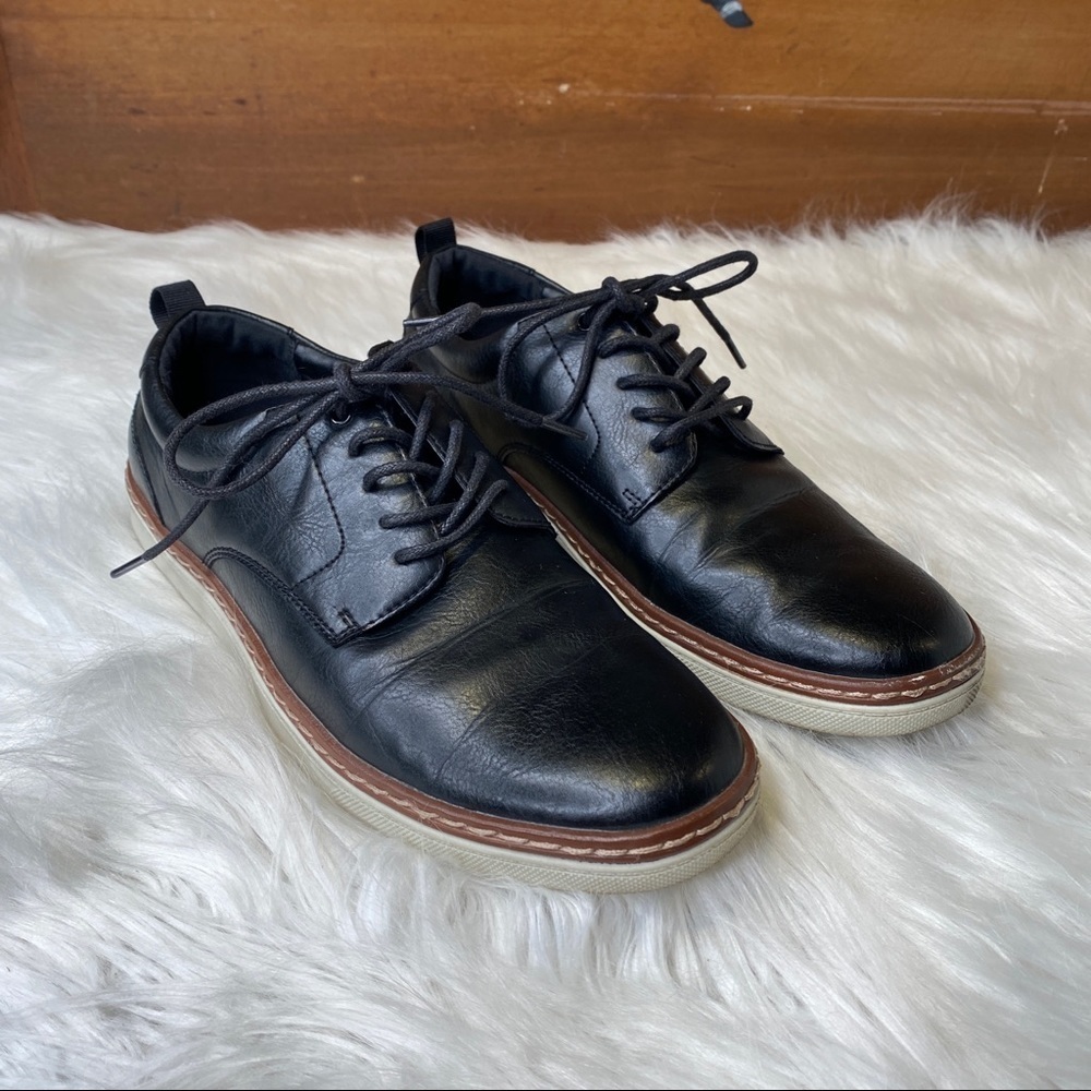 Alfani Billy Lace Up Sneaker Dress Shoes Black Size 8M Faux Leather